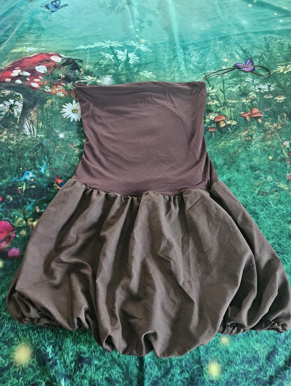 Kimchi Blue Brown Bubble Mini Tube Dress Fairy Small NWT Urban Outfitters